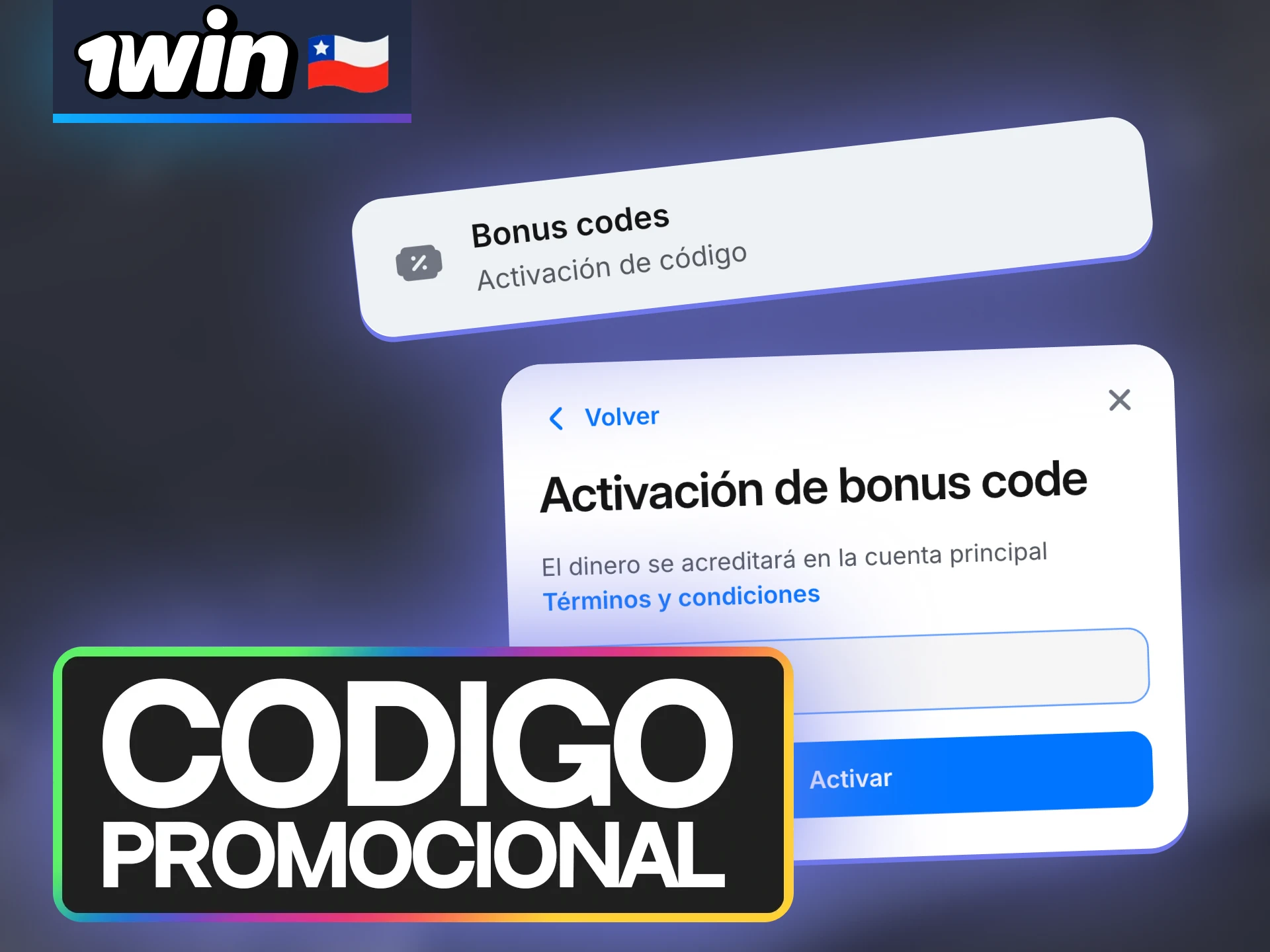 Utiliza el código promocional y consigue bonificaciones extra en la web de 1win.