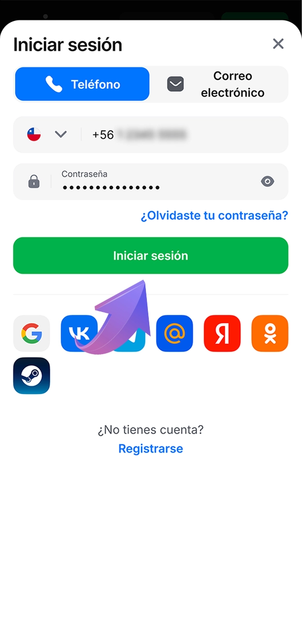 Obtenga acceso a su cuenta 1win.