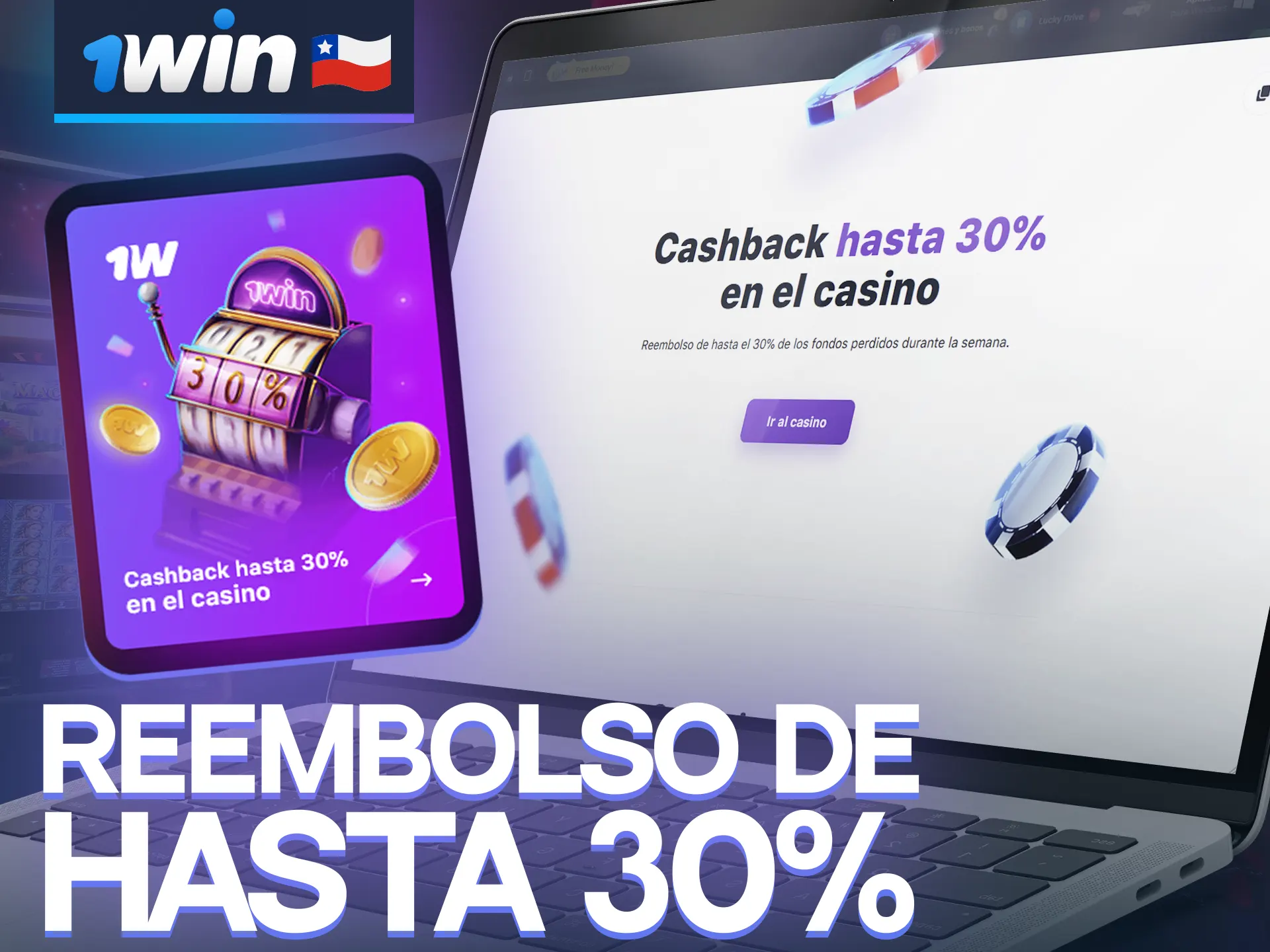 En la página web de 1win puedes obtener un cashback de más del 30%.