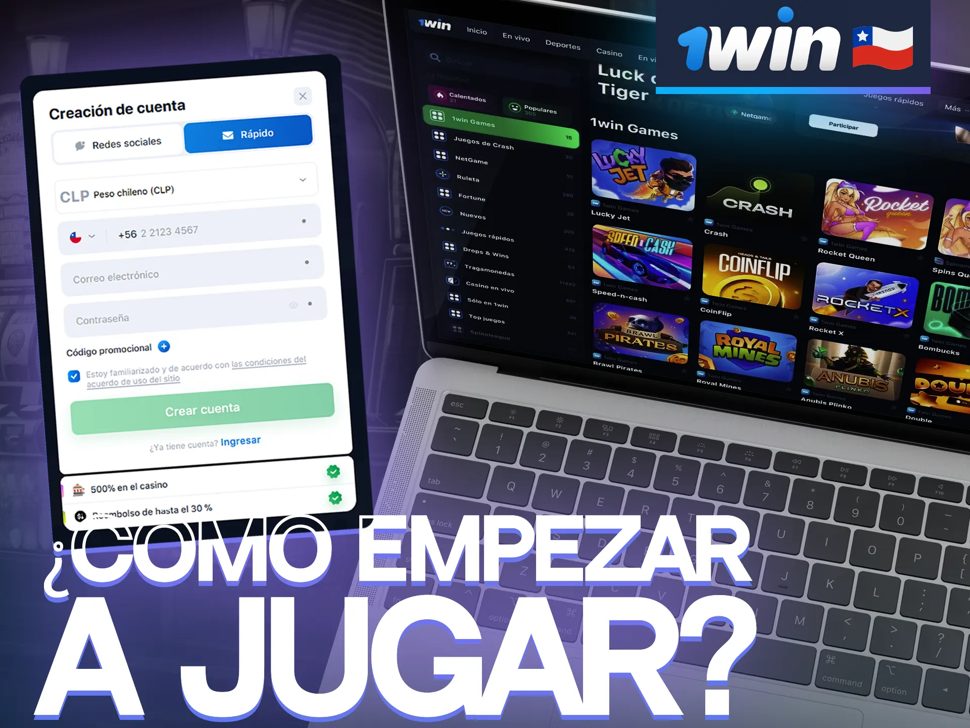 Crear una cuenta y empezar a jugar en 1win en Chile es fácil y no lleva mucho tiempo.