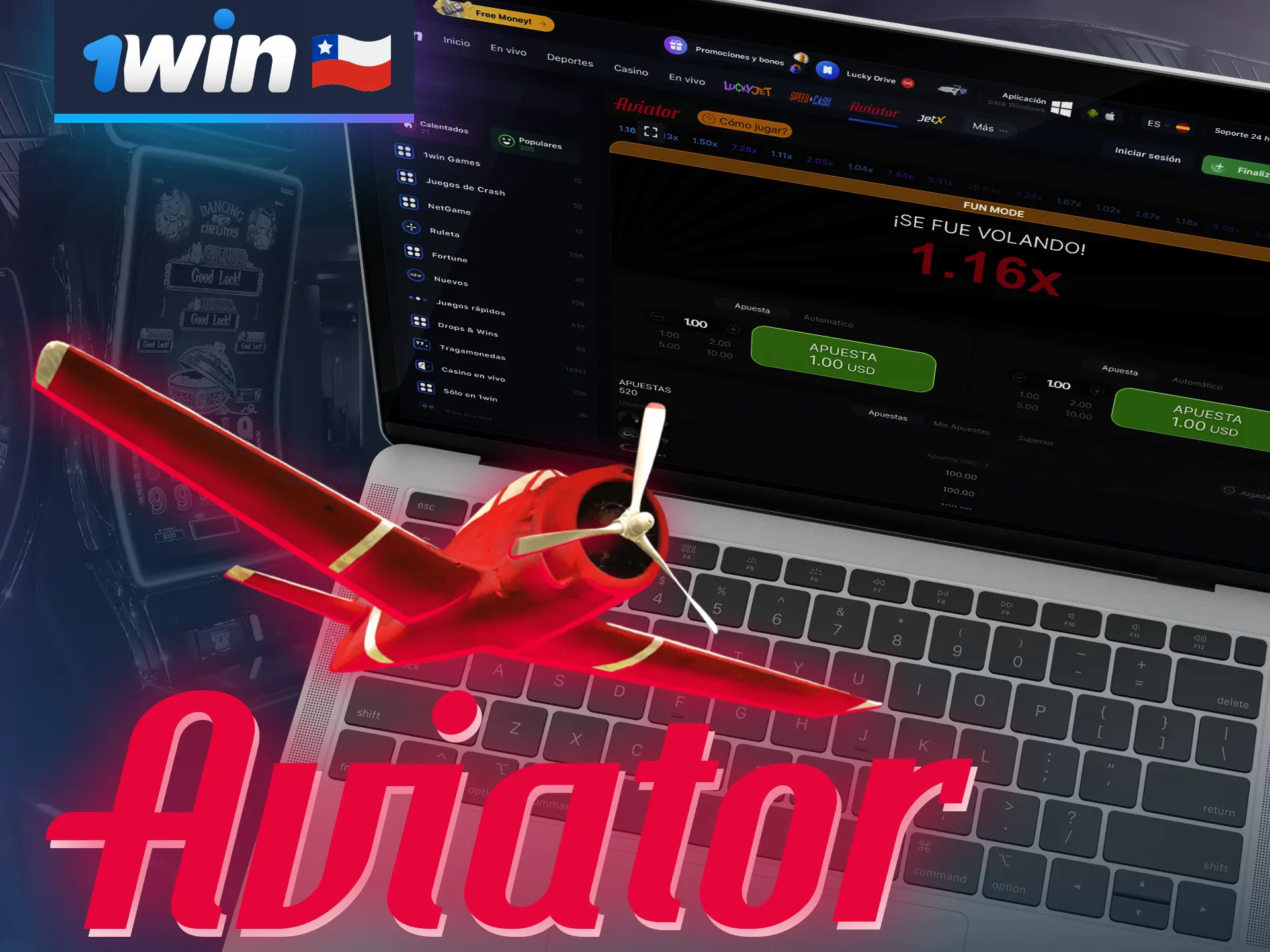 Juega a Aviator y ten la oportunidad de ganar dinero real.