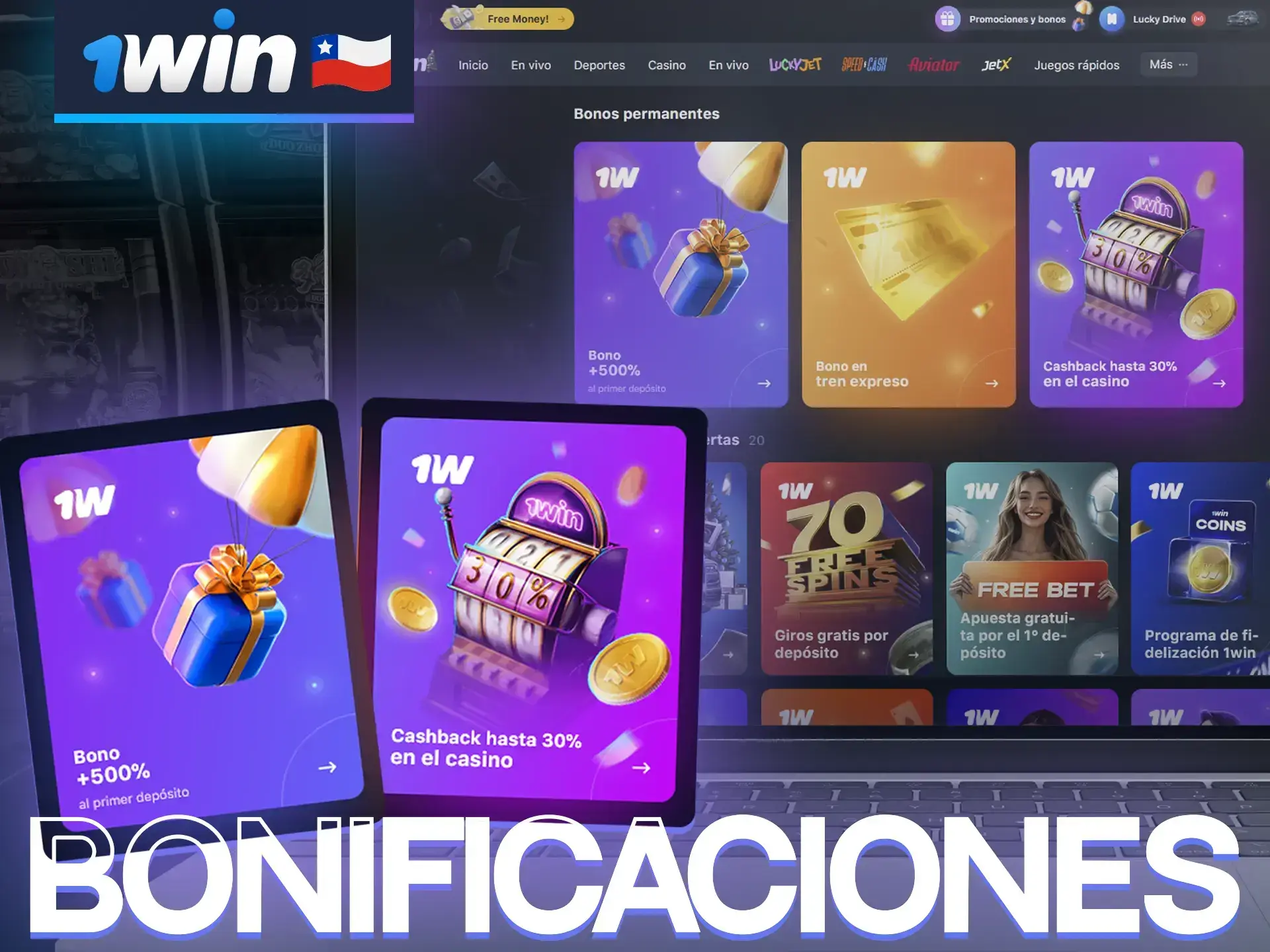 Utiliza los bonos 1win para jugar a Lucky Loot.