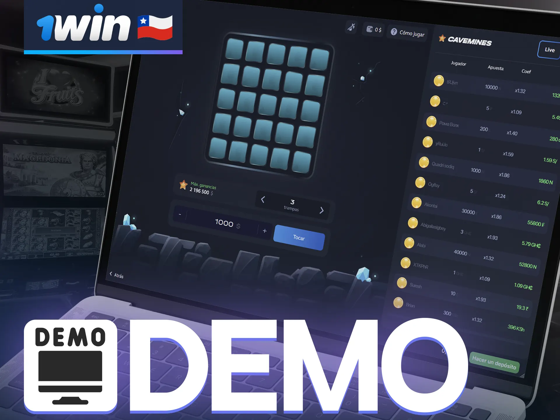 Disfruta jugando a la versión demo de Mines en 1win sin riesgo.