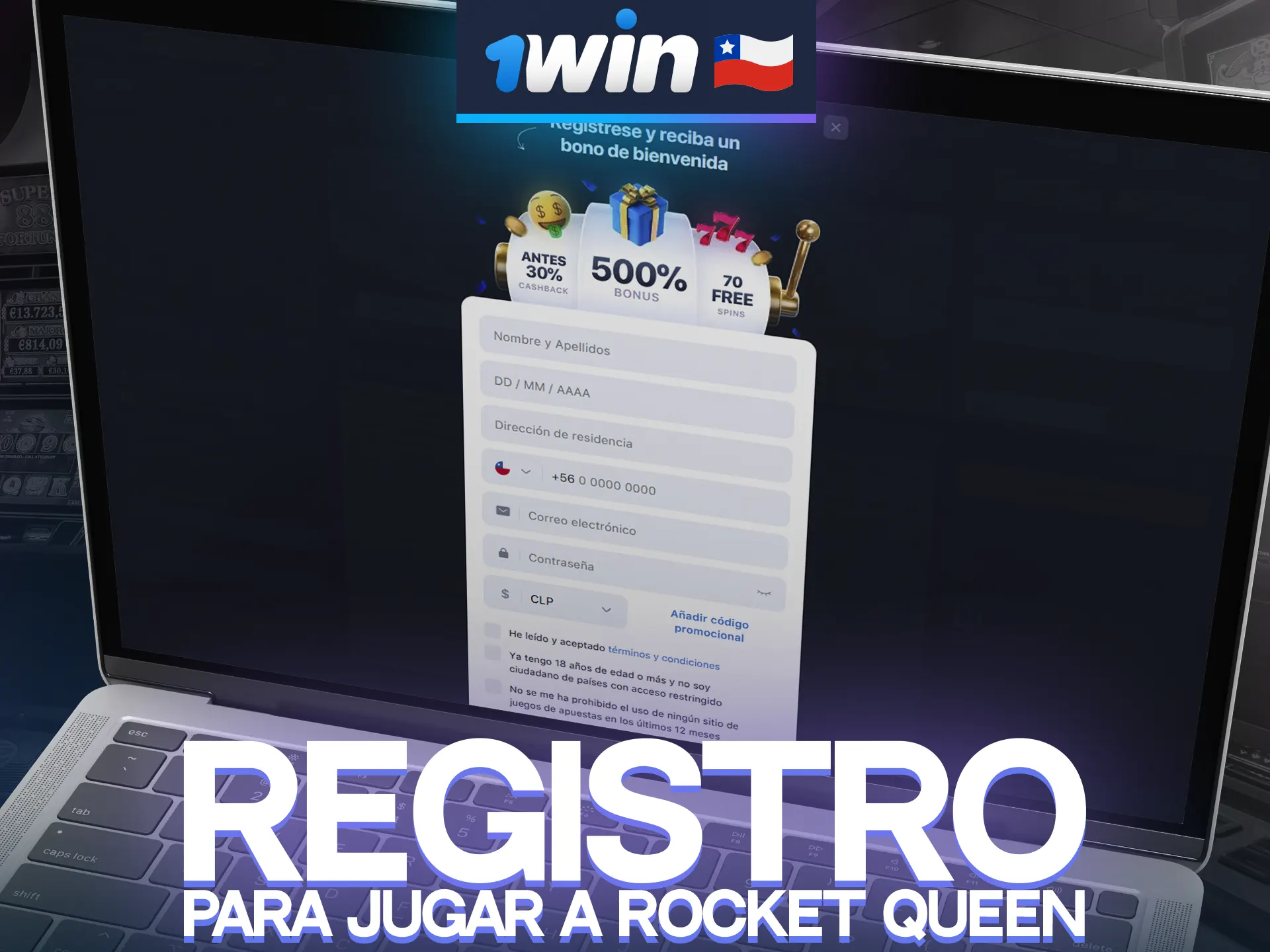 Crea una cuenta en 1win Casino y disfruta jugando a Rocket Queen.