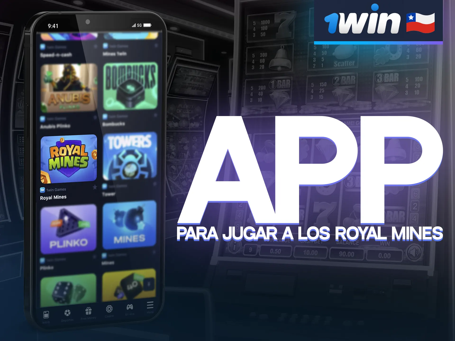 Juega a Royal Mines instalando la aplicación móvil 1win.