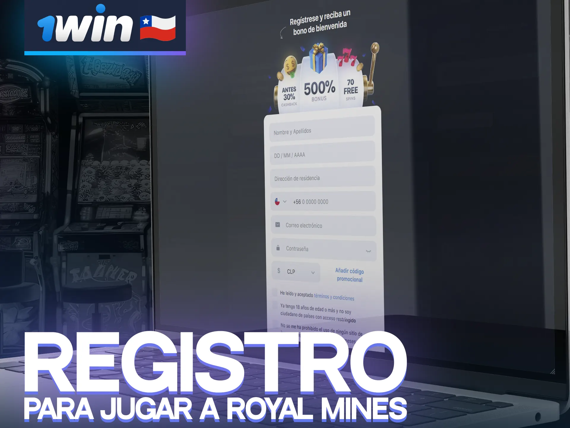 Regístrate y juega a Royal Mines en 1win Casino.