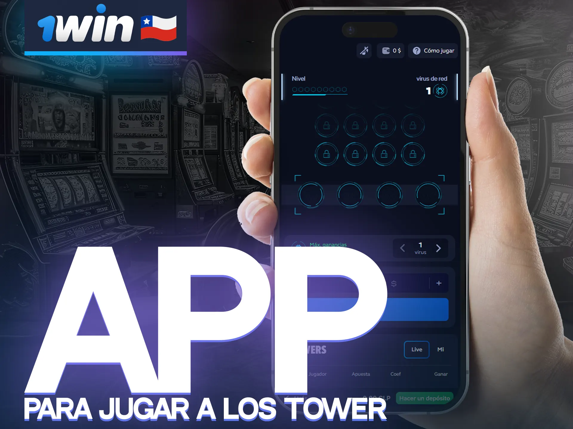 Juega a Tower cuando quieras con la aplicación móvil 1win.