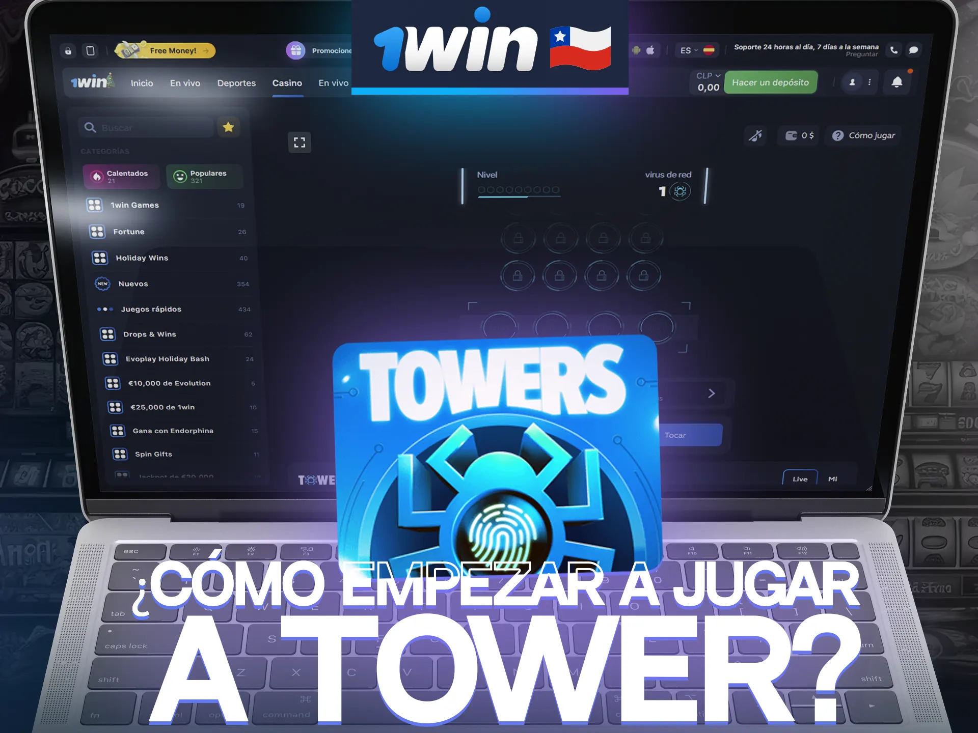 Sigue las instrucciones para empezar a jugar a Tower en 1win sin problemas.