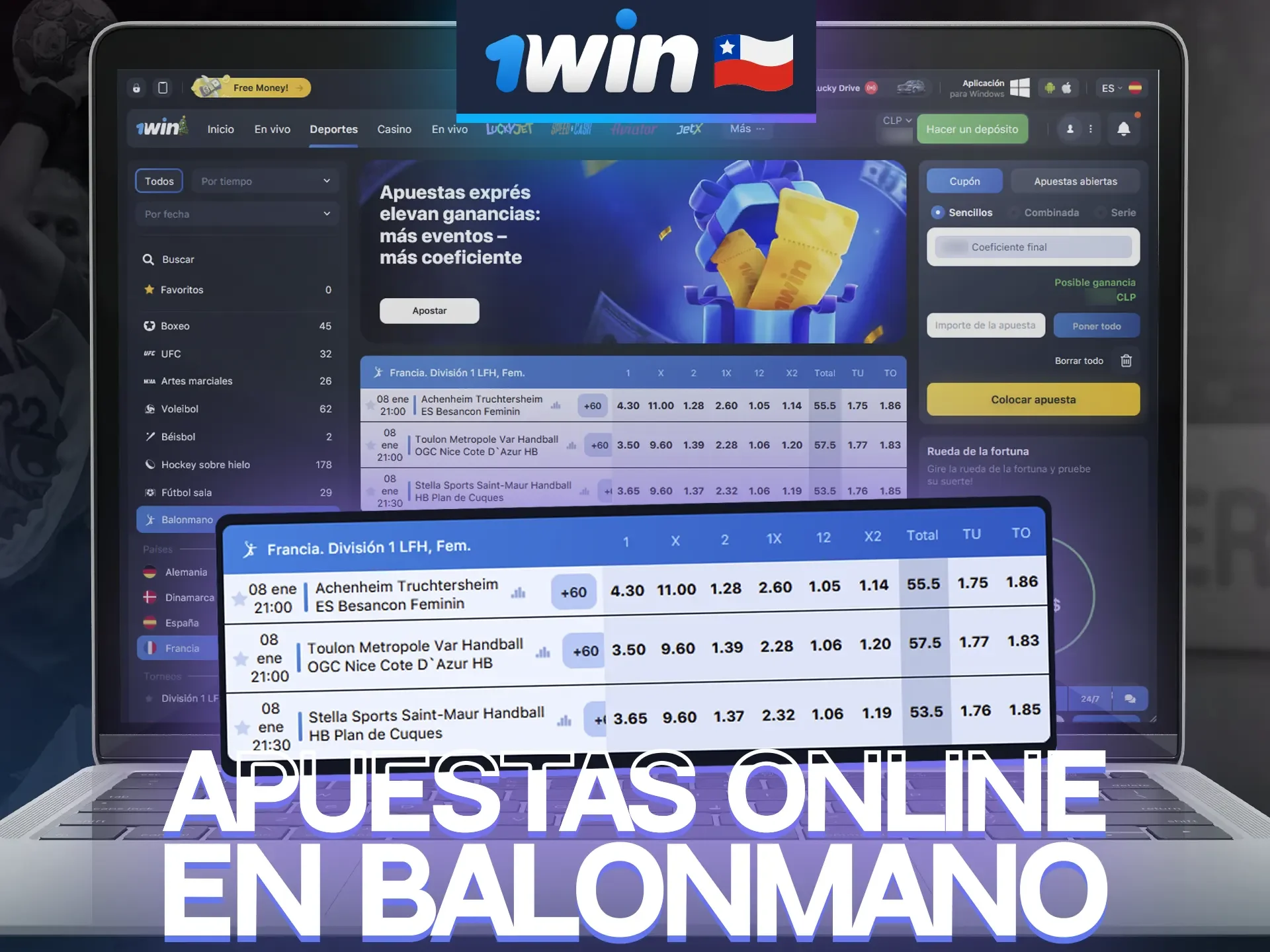 En 1win sitio web, puedes realizar apuestas en balonmano en tiempo real.