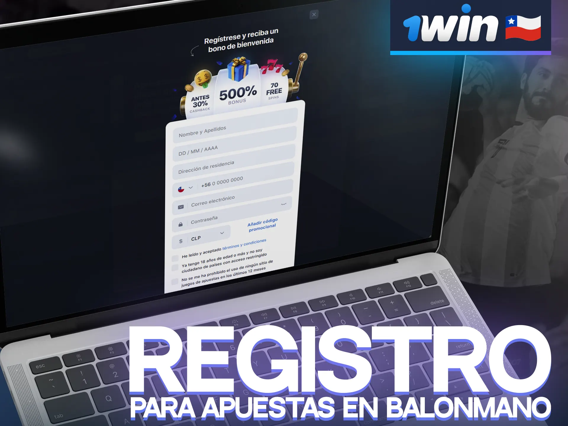 Sólo tienes que seguir unos pasos para registrarte en 1win.