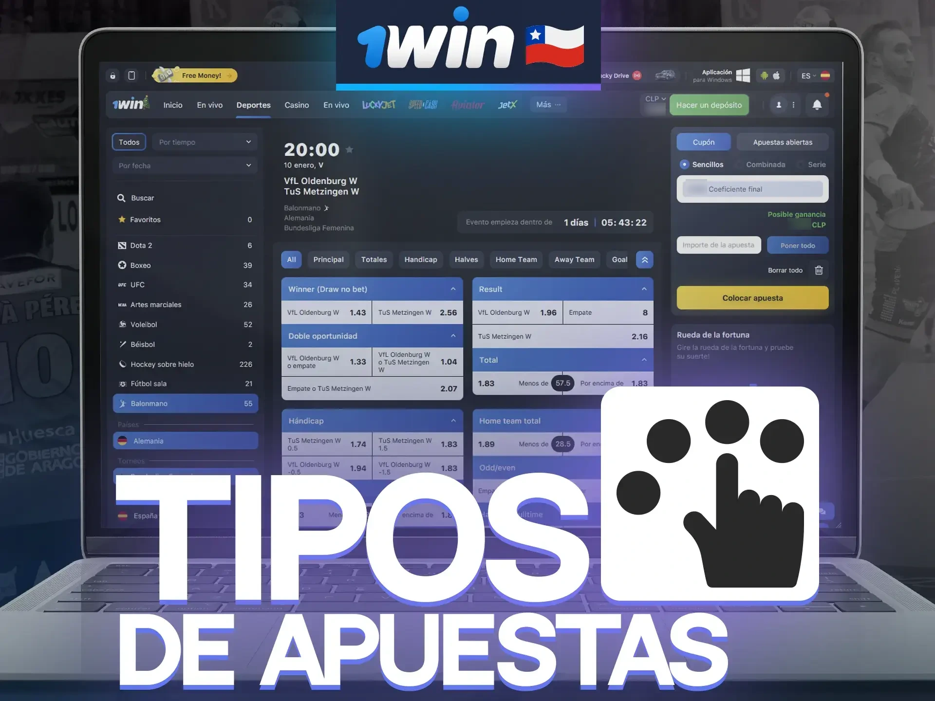 En 1win, ofrecemos varias opciones de apuestas en Balonmano.