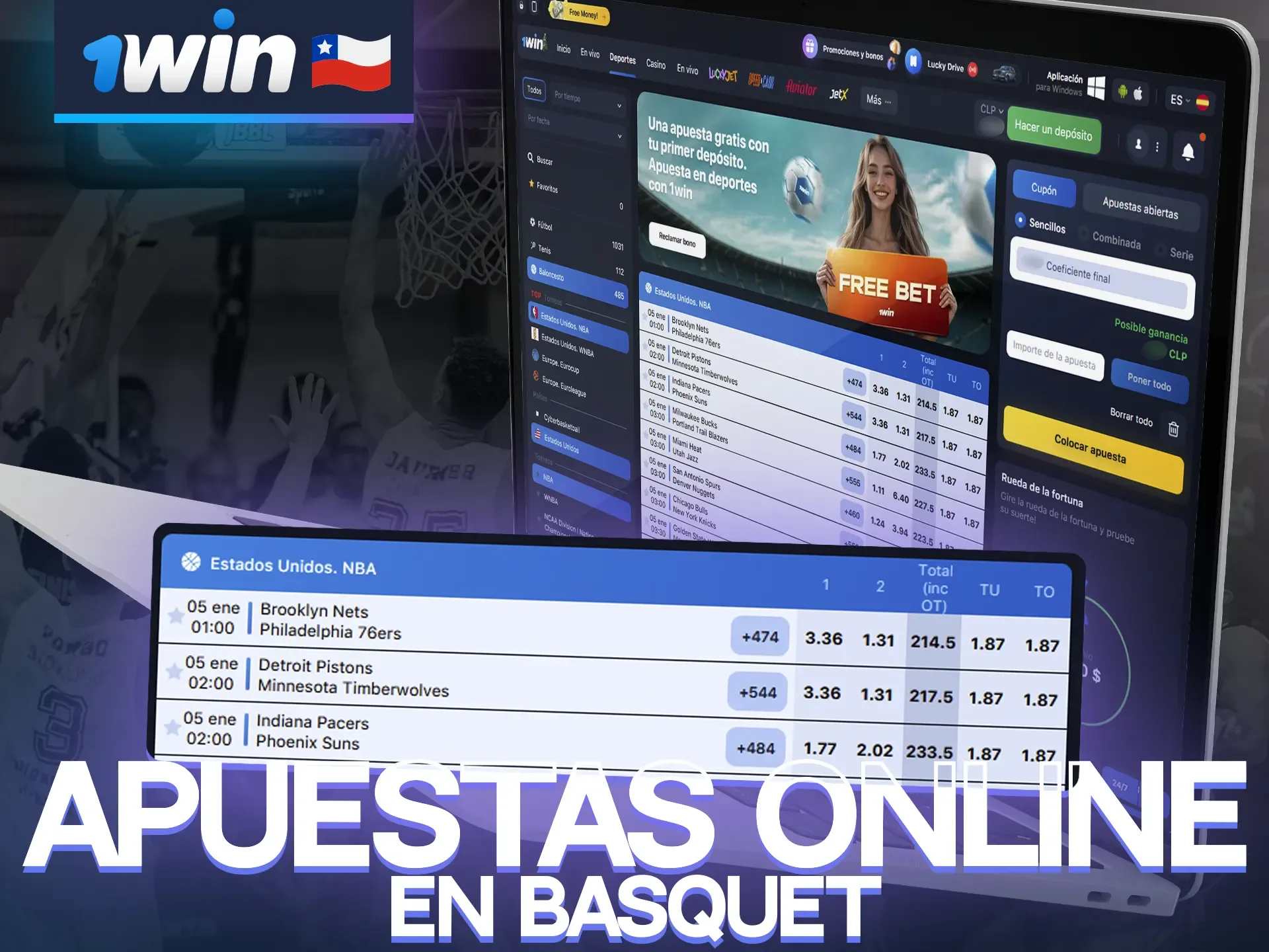 Las apuestas en básquet en 1win están disponibles en tiempo real.