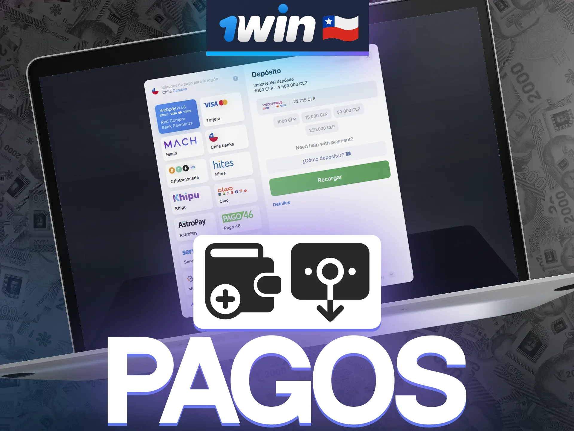 Hay muchos métodos de pago disponibles en 1win.