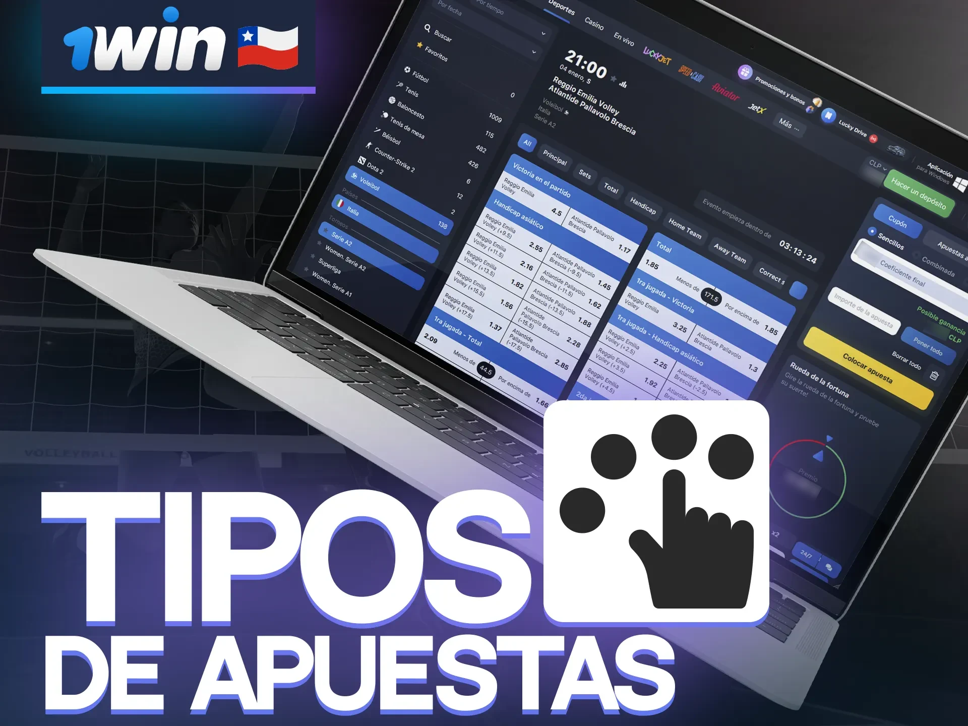 Conoce los diferentes tipos de apuestas disponibles en 1win.