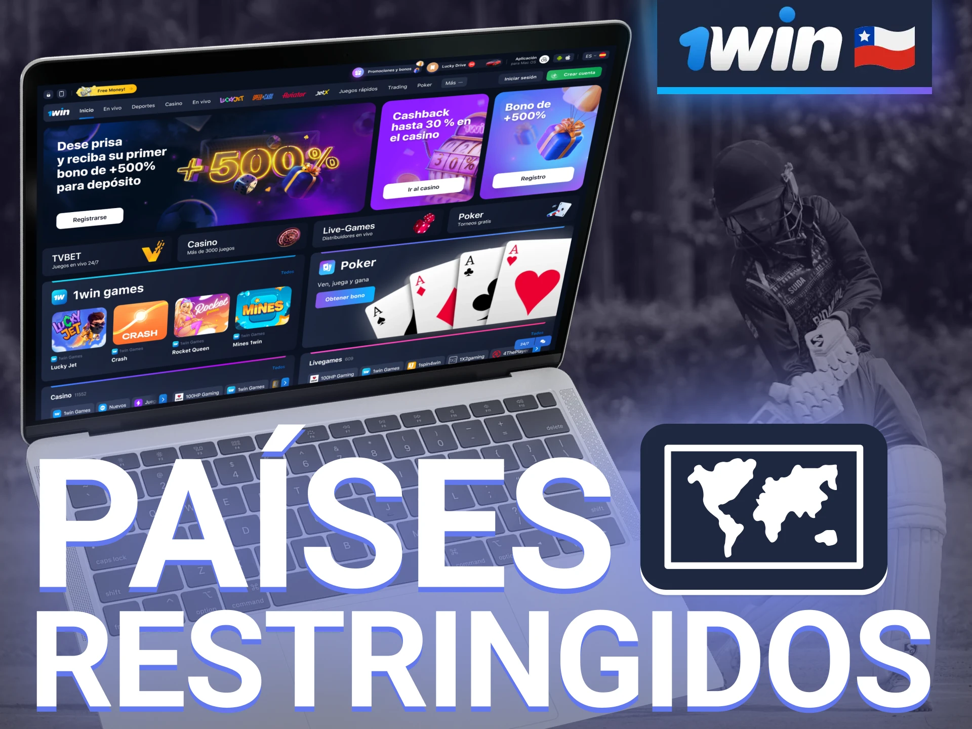 Los servicios del casino 1win no están disponibles en varios países.