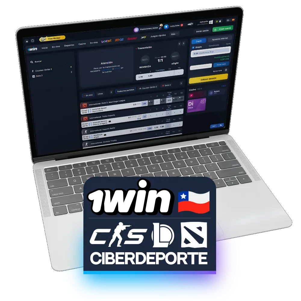 Puede apostar en ciberdeportes en la plataforma 1win.
