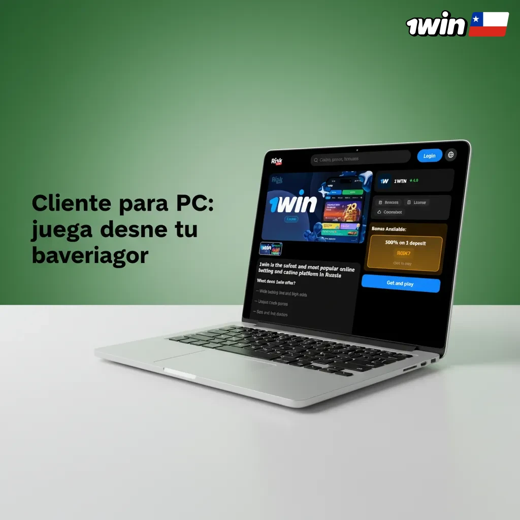 PC con navegador abierto al sitio oficial; sin app para Windows o macOS. Juega y apuesta desde cualquier navegador moderno.