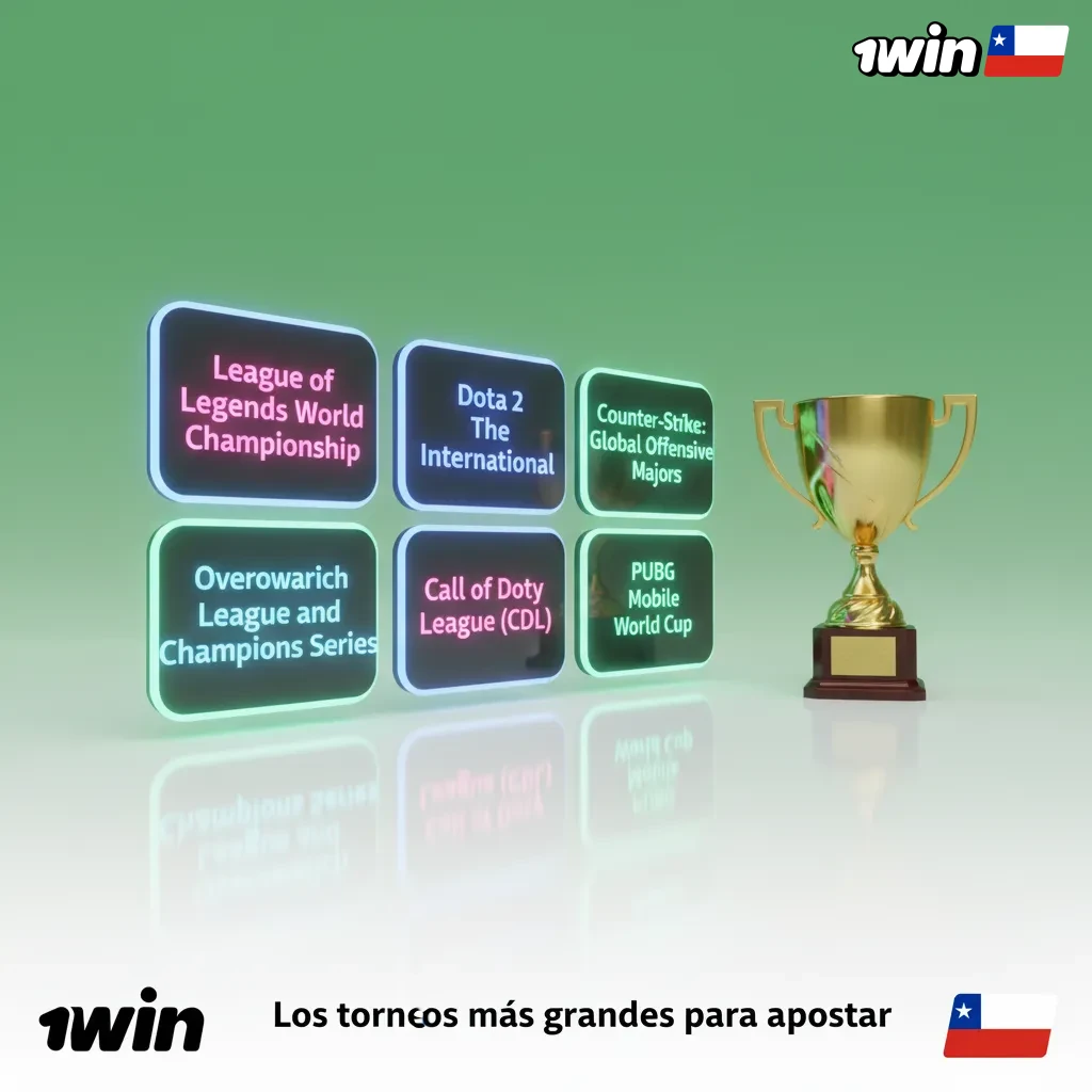 Tabla de los torneos de e‑sports más grandes para apostar: Dota 2, CS2, LoL, Valorant, SC2, R6 y Mobile Legends