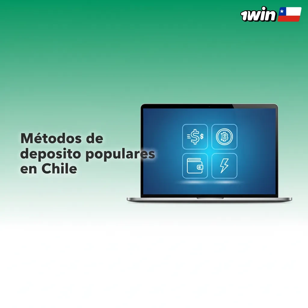 Infografía de métodos de depósito en Chile: Visa/MasterCard, Webpay, Khipu, MACH, AstroPay, AirTM, bancos chilenos y Cleo