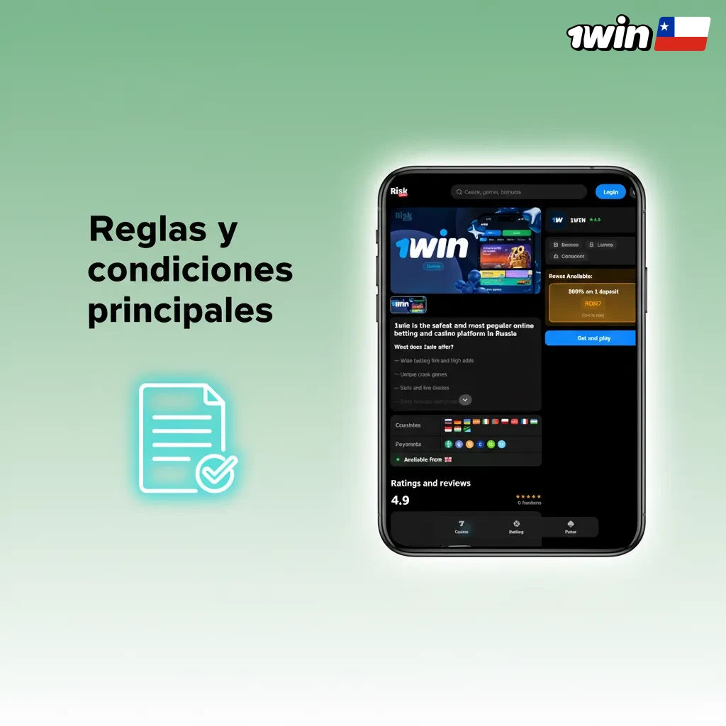 Reglas: +18; 1 cuenta por persona/dispositivo/dirección; KYC para retiros; bonos con requisitos; pagos a tu nombre.